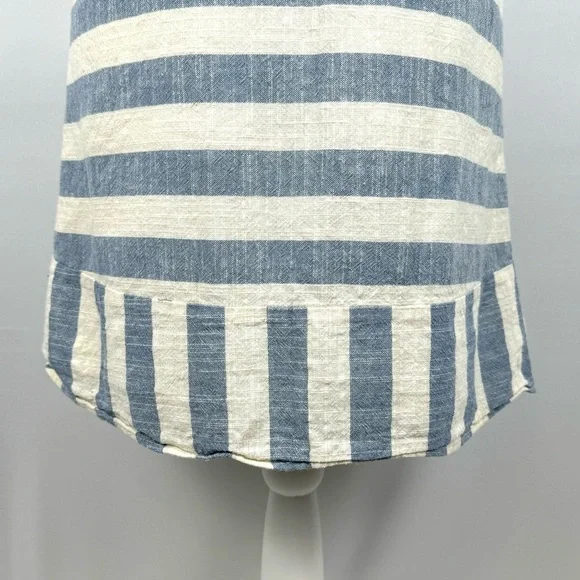 Monteau Sundress Shift Dress Sleeveless Cotton Blue Cream Stripes Small Coastal - Picture 3 of 11